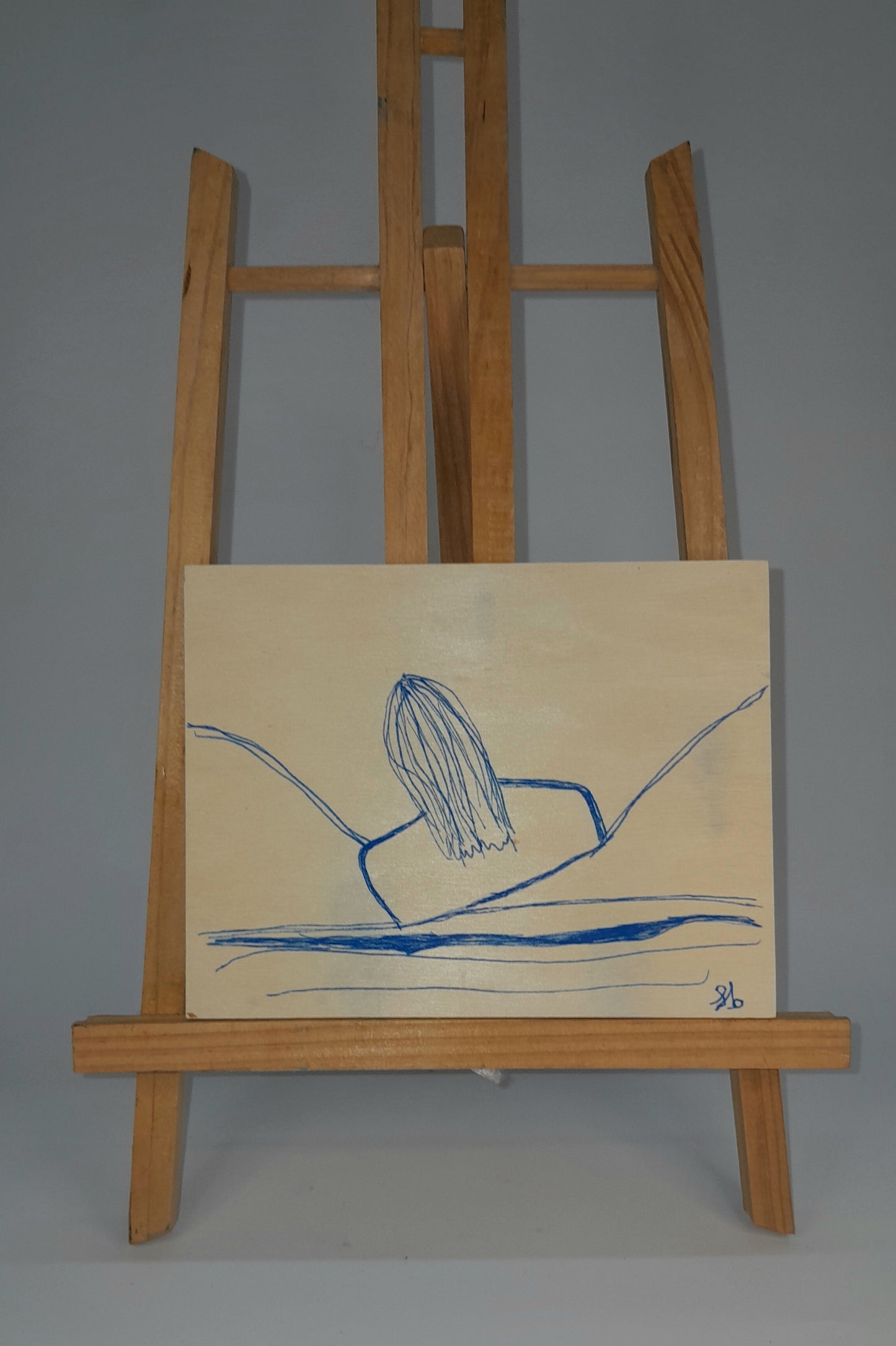 Drawing on wood canva